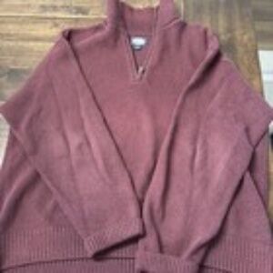 Tommy Bahama Sweater Mens Large Maroon Quarter Zip Knit Sweatshirt